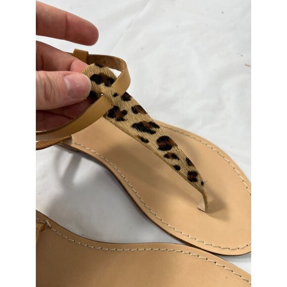 Sophia Milano Calf Hair Animal Print Leather Sandals, Size 8 - Picture 3 of 14